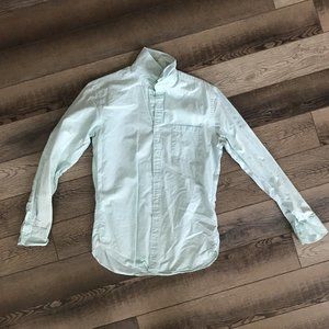 J. Crew 2 Ply Cotton Light Green Shirt | Men Small